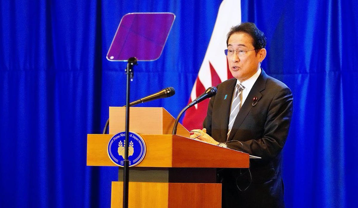 Japan PM Fumio Kishida with HH the Amir Sheikh Tamim bin Hamad Al-Thani